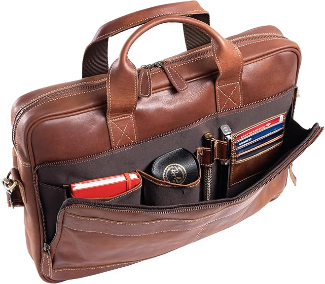 16 Inch Leather briefcases Laptop Messenger Bags for Men and Women Best Office Satchel Bag