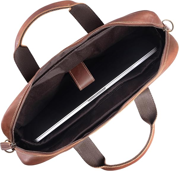 16 Inch Leather briefcases Laptop Messenger Bags for Men and Women Best Office Satchel Bag