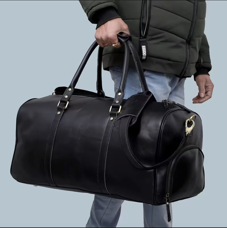 Leather Travel Bag Weekender Overnight Bag Leather Large Carry On Bag Travel Tote Duffel Bag for Men & Women