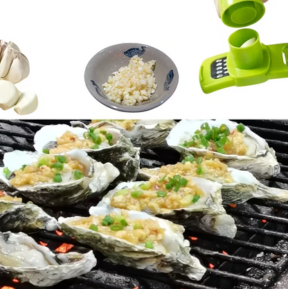 Green 1pc Mini Garlic Grinder Creative Garlic Press Kitchen Garlic Mash Manual Garlic Mashing Kitchen Gadgets Outdoor BBQ Small Tool
