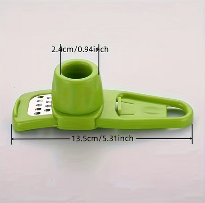 Green 1pc Mini Garlic Grinder Creative Garlic Press Kitchen Garlic Mash Manual Garlic Mashing Kitchen Gadgets Outdoor BBQ Small Tool